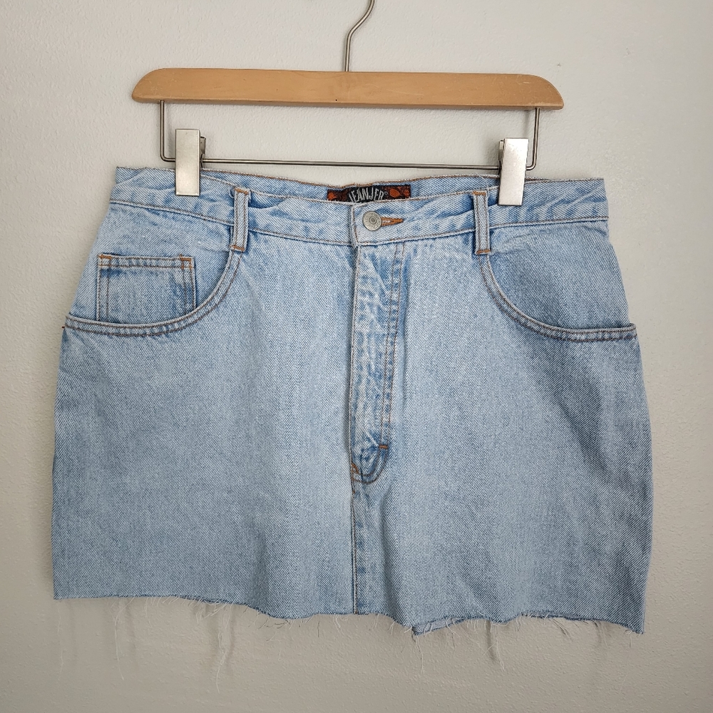 Vintage Jordache Jeanjer Cropped Denim Skirt